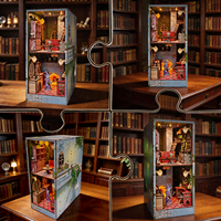 Kit de puzzle 3D en bois DIY Magic Pharmacist House pour commande en gros, avec emballage personnalisé, serre-livres LED et maison de poupée miniature