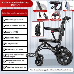 Silla de Ruedas Plegable Ligera y Pequeña para Personas Mayores, Silla de Ruedas Manual Especial para Tránsito, Ultra Ligera, Portátil, Simple, Ayuda para la Movilidad - Product Image 6