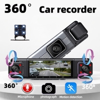 DVR 4 canaux et caméra embarquée économique à 4 objectifs 360° °   Écran IPS 3 pouces 1080p 4 objectifs 360 degrés Caméra de voiture DVR 4 canaux