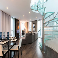 Escalier flottant droit moderne PRIMA LUXURY avec poutre en acier au carbone, durable et sûr pour une utilisation intérieure résidentielle et commerciale