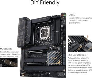 Placa base para placa base ASU <span class=keywords><strong>ProArt</strong></span> 1700 WiFi 6E LGA 5,0 ATX para Intel 14th 13th 12th Gen PCIe 2,5 2x Thunderbolt 4 10G - Product Image 2