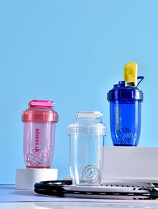 漏れ防止機能付き500mlプラスチック製スポーツジムプロテインシェイカーボトルカップ、プロテインシェイク、ミックス、プレワークアウト用ワイヤーウィスク付き - Product Image 5