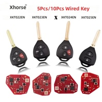 5 télécommandes filaires triangulaires Xhorse 2e génération XKTO22EN/XKTO23EN/XKTO24EN/XKTO25EN 2/3/4 boutons en plastique et métal VVDI
