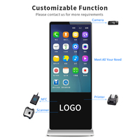 Support de sol écran lcd interactif multi-touch kiosque d'information publicité lecteur tv wifi lcd signalisation numérique 50 pouces