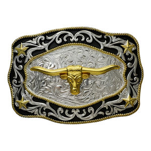 Fivela de Cinto para Homens OEM ODM Personalizada com Logo de Metal em Relevo, Estilo Cowboy Ocidental Antigo, Grande, em Liga de Zinco, Latão, Ouro, Artesanato 3D - Product Image 2