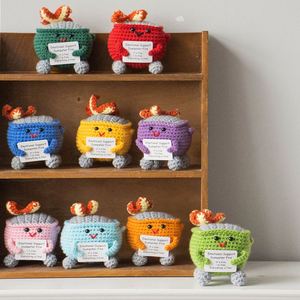 Wholesale Hand-Crocheted Emotional Support Dumpster Fire Doll Knitted Trash Can Plush <b>Toy</b> for <b>Desk</b> Decor & Gift - Product Image 2