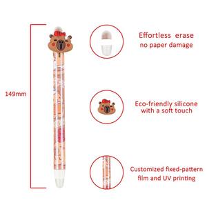 O&Q ファッション キッズ 消せるゲルペン ダブルヘッド 熱転写感応性エレメント プラスチック 0.5mm 黒/青インク 漫画動物 - Product Image 3