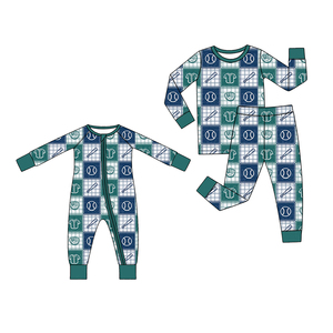 Tenues personnalisées pour bébés garçons : Combinaisons, pantalons de jogging et pyjamas à motifs étoiles de baseball, vêtements d'automne pour tout-petits et enfants, vente en gros de vêtements pour frères - Product Image 5