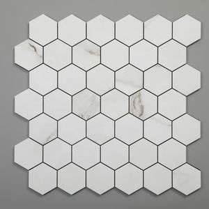 Mattonelle di mosaico in PVC mosaico in alluminio Peel autoadesive e Stick Backsplash bianco esagonale mattonelle <span class=keywords><strong>da</strong></span> <span class=keywords><strong>parete</strong></span> - Product Image 3