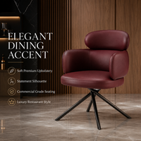 Fauteuil pivotant moderne rembourré avec base en métal pour restaurant, hôtel, café, bar, bureau, mobilier commercial
