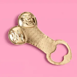 Nicro Gold Metal Creatieve Ondeugende Penisvormige Bruiloft Bierflesopener Volwassen Vrijgezellenfeest Geeft De Voorkeur Aan Gasten Geschenken