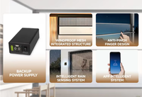 Ventana Corredera Vertical Inteligente con Control Remoto Eléctrico VOBO, de Aluminio y Acero Inoxidable, Impermeable, para Hoteles y Exteriores