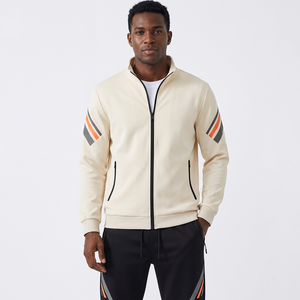 Conjunto deportivo de 2 piezas para hombre, con chaqueta con cremallera y cuello alto, pantalones deportivos casuales para primavera. - Product Image 1