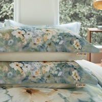 Parure de lit en microfibre à imprimé numérique floral, taille King, draps et housse de couette 3D