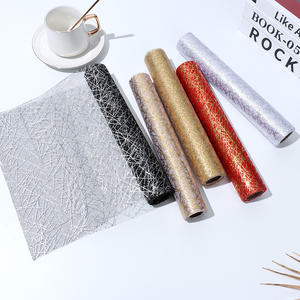 ראנר שולחן רשת מתכת זהב נצנצים נייר זהב נייר זהב רצי שולחן לרצים קישוט שולחן עבור חתונה - Product Image 2