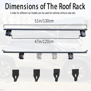 Barras Transversales <span class=keywords><strong>Portaequipajes</strong></span> Universales <span class=keywords><strong>de</strong></span> Aleación <span class=keywords><strong>de</strong></span> Aluminio 120cm/130cm <span class=keywords><strong>para</strong></span> Techo <span class=keywords><strong>de</strong></span> Coches/Vehículos Sin Rieles - Product Image 2