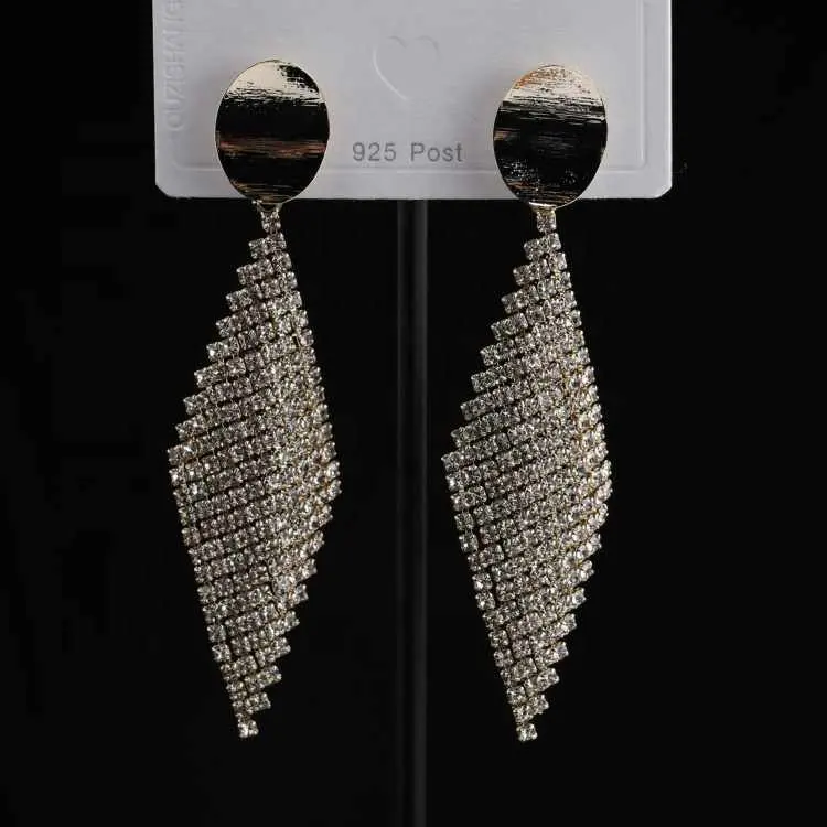 Boucles d'oreilles créoles géométriques en diamant, bijou mode bohème, classique, en promotion, 925 sûr, prix d'usine, 1 pièce