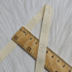 Luxury Woven Satin Ribbon Letter Logo Jacquard Nylon <b>Gift</b> Packaging Ribbon Champagne Satin Ribbon Hand <b>Bag</b> Strap Customized - Product Image 3