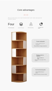 Librero de Madera Moderno y Minimalista con 5 Estantes Ajustables para Sala de Estar y Oficina en Casa - Product Image 2