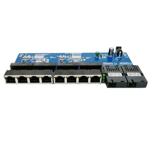 100/1000M Reverse POE-Schalter ausgang DC 12V 8*1000M SC-Faser plus 2 RJ45-UTP-Konverter für optische Medien RPOE-Switch-Leiterplatte