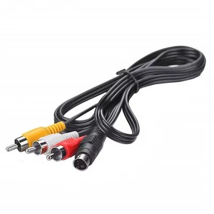30cm 150cm Mini DIN 4 pines S-Video macho a 3 RCA macho hembra AV Audio Video adaptador Cable DVD PC <span class=keywords><strong>TV</strong></span> - Product Image 5