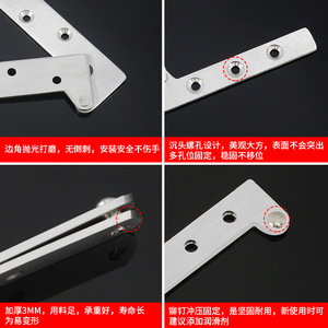 Bisagra de acero inoxidable para puerta giratoria de 180 grados, diseño minimalista con acabado cepillado y 4 orificios - Product Image 4