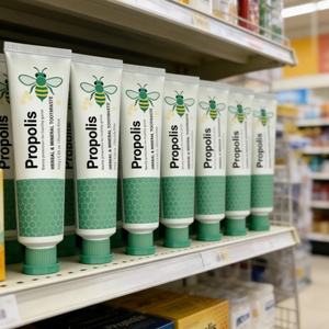 Vente en gros d'usine, OEM, marque privée, dentifrice à base d'extraits naturels de plantes, sans fluor, pour la santé des gencives, dentifrice à la propolis verte - Product Image 3