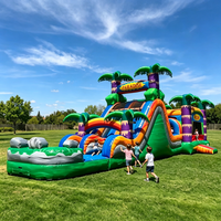 Parcours d'obstacles gonflable avec toboggan et mur d'escalade pour enfants et adultes, en PVC, pour usage commercial, personnalisable avec logo