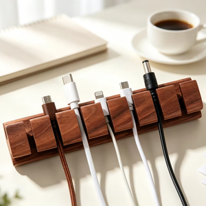 Organizador <span class=keywords><strong>de</strong></span> Cables <span class=keywords><strong>de</strong></span> Escritorio <span class=keywords><strong>de</strong></span> Madera, Práctico y Popular, <span class=keywords><strong>de</strong></span> un Solo Nivel, No Plegable, con Múltiples Ranuras, Personalizable en Tamaño - Product Image 1