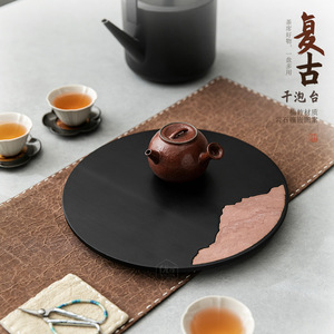 Bamboo Charcoal Black Square Dry Brewing Tray Small <b>Teapot</b> Stand Heat Resistant Kung Fu Tea <b>Set</b> Tray Chinese Style - Product Image 3