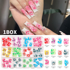 3d Acryl Hars Nail Art Sieraden Diamant Winter Nail Charms Bloemblaadjes Bloemen Strik Candy Rand Bloem Nagel Decoratie - Product Image 4