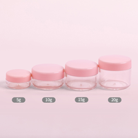 Pots en plastique transparent vides de 5g, 10g, 15g, 20g avec couvercles, contenants pour échantillons cosmétiques, mini pots de voyage pour le stockage de crème pour les yeux, de rouge à lèvres