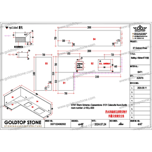 GOLDTOP fábrica al por mayor OEM/ODM Calacatta oro 5046 <span class=keywords><strong>Nuvo</strong></span> 20mm superficie encimeras de cuarzo blanco para cocina Hotel diseño moderno - Product Image 6