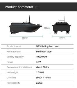 Bateau appât télécommandé Bateau appât de performance compact et riche en fonctionnalités pour la pêche à la <span class=keywords><strong>carpe</strong></span> Bateau détecteur de poissons - Product Image 4