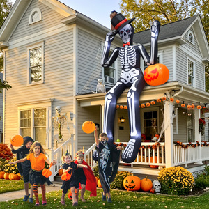 Scheletro Gonfiabile Gigante <span class=keywords><strong>di</strong></span> <span class=keywords><strong>Halloween</strong></span> con Luci LED, Decorazione per Esterni, Enorme Prop Spaventoso <span class=keywords><strong>da</strong></span> Giardino - Product Image 4