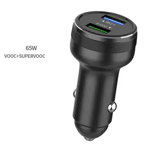 65W fast charger Portable Electric Dual Usb car charger for OPPO HUAWEI SuperVOOC Car Charger
