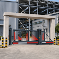 Puerta Corredera Automática Eléctrica de Diseño Moderno, de Aleación de Aluminio, Tipo Cantilever, Ecológica, Duradera, para Fábricas y Empresas