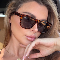 Lunettes de soleil unisexes DL Square Large Frame UV400 légères et tendance
