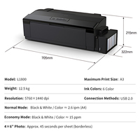 Imprimante Jet d'Encre Hongcai A3 Epson L1800 pour Transfert Thermique sur Tissu, Petite Imprimante de Bureau DTF PET