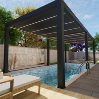 Maßgefertigte Gerahmte Aluminium-Motorisierte Balkonüberdachung Garten-Pool-Pergola Sonnenschutz Bioklimatische Wetterfeste Pergola