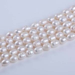 ไข่มุกน้ำจืดธรรมชาติ 9-10 มม. รูปทรงเมตร สำหรับทำสร้อยคอแบบกึ่งสำเร็จรูป วัสดุทำเครื่องประดับ DIY จาก Zhuji Wholesale - Product Image 4