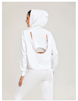 Ensemble 3 pièces Leggings à capuche et manches longues pour femmes Fitness Yoga Set