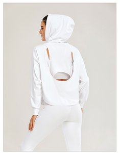 Ensemble 3 pièces Leggings à capuche et manches longues pour femmes Fitness Yoga Set - Product Image 2