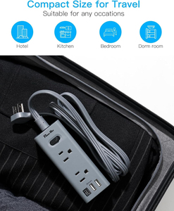 Mifaso Power Strip Surge protettore 6 prese USB porte Flat Plug a parete piccolo Power Strip per viaggi a casa ufficio - Product Image 5
