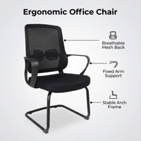 Chaise de bureau exécutive en maille, série de chaises modernes, durable, accoudoirs fixes, forme en L, vente chaude