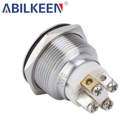 Interruptor de Botón Pulsador Metálico de 22 mm, Resistente al Agua IP65, Iluminado, Momentáneo, para Montaje en Panel, para Control Eléctrico Industrial, Gran Venta