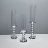 Élégant Porte-Bougie en Cristal Transparent avec Abat-Jour en Verre pour Table de Mariage, Fête d'Anniversaire, Décoration de la Maison