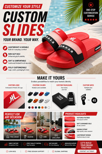 Henghao Factory Wholesale New Style Sandal Custom Oem Pu Sole 3d Rubber Logo <strong>Comfy</strong> Design Your Logo Custom <strong>Slides</strong> With Padding - Product Image 2