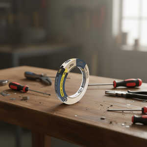 Ruban de masquage à usage général 12 mm x 50 m, support en papier kraft, adhésif PU, sans résidu, simple face, sensible à la pression, lot de 6 - Product Image 2