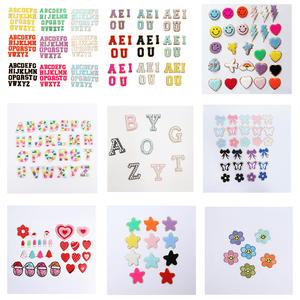 Keymay New RTS DIY cá nhân tự dính cầu vồng đầy màu sắc sọc trái tim máy bay Sao vá Pill olka chấm Bow cheille vá - Product Image 6